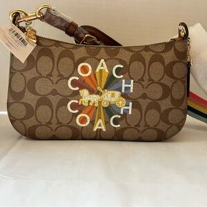 Coach Multicolor Signature Canvas Shoulder Bag